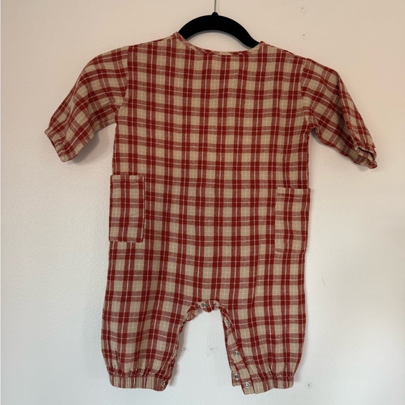 Rylee + Cru Relaxed Woven Jumpsuit Red Plaid - Picture 10 of 15